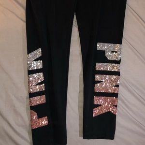 Pink Sequin Yoga pants